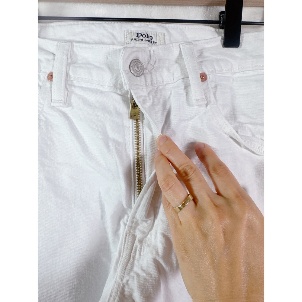 Polo Ralph Lauren Varick Slim Straight White Denim Jeans Mens 34/34 Slim Fit - Picture 13 of 16